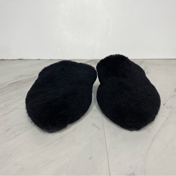 Marc Fisher Sabrinna Black Shearling Flat Mule 6.5 M - Picture 2 of 11
